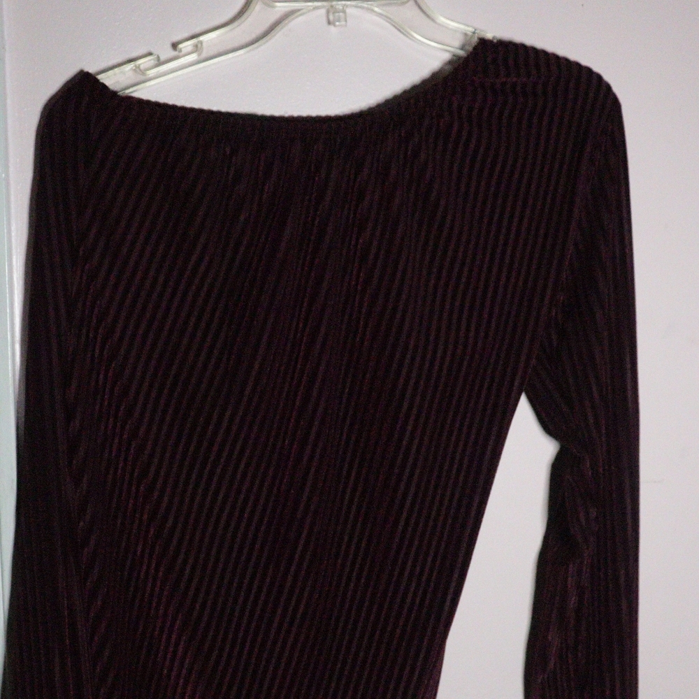 PLT Burgundy Velvet Rib One Shoulder Bodycon Dress